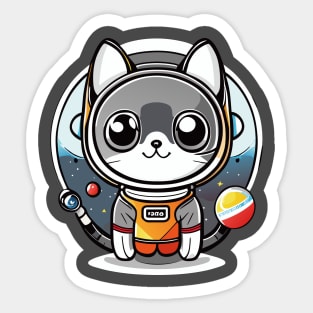 Adventurous Scottish Gray in Space Sticker